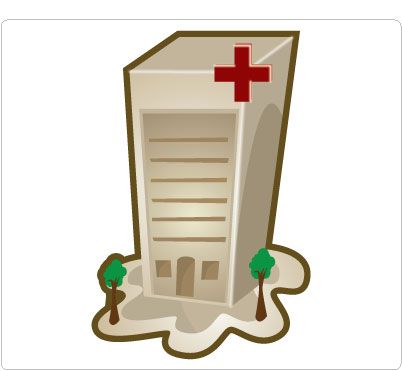 402x371 Image Of Hospital Building Clipart