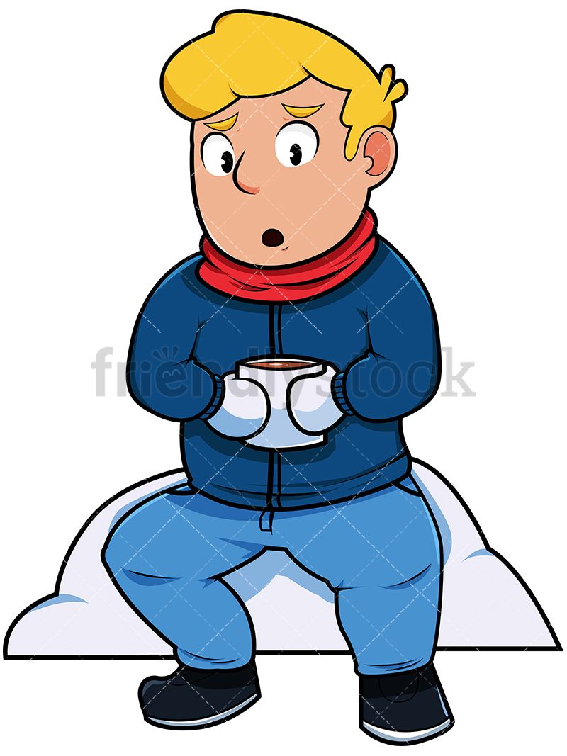 800x1067 Man Drinking Hot Coffee In The Snow Cartoon Vector Clipart Hot