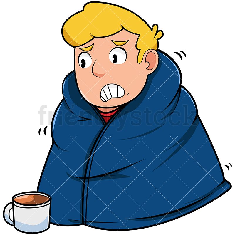 800x800 Man Staying Warm With Blanket Cartoon Vector Clipart