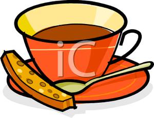 300x231 Biscotti And A Cup Of Hot Chocolate Clip Art Image