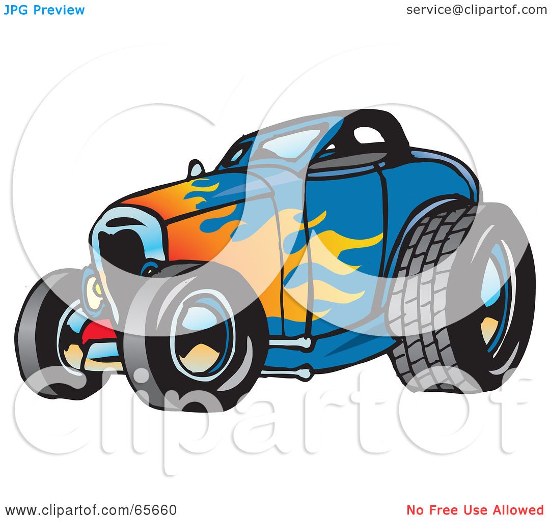 1080x1024 Royalty Free (Rf) Clipart Illustration Of Blue Hot Rod
