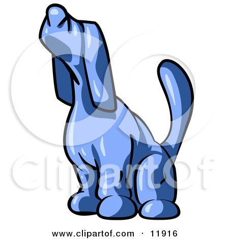 450x470 Blue Tick Hound Dog Sniffing The Air Clipart Illustration By Leo