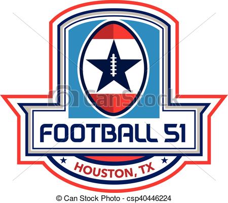 450x400 Houston American Football 51 Big Game Stars Crest Retro . Vector