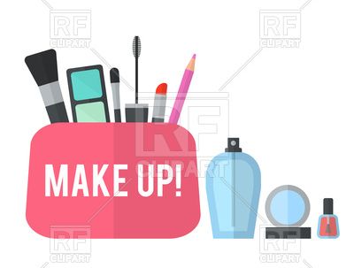 400x303 Make Up Flat Icons With Lipstick, Palette, Perfume, Nail Polish
