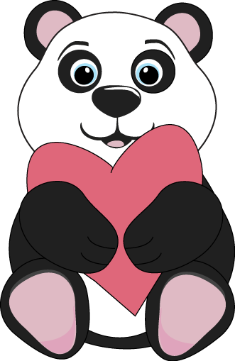 331x509 Panda Bear Hugging A Heart Clip Art