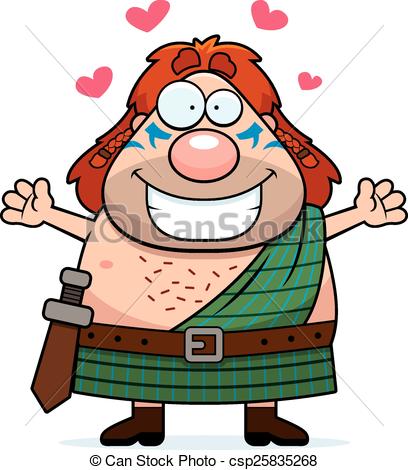 408x470 Cartoon Celtic Warrior Hug. A Cartoon Illustration Of A Clip