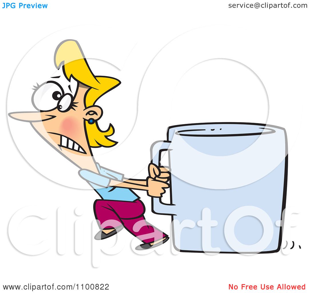 1080x1024 Clipart Woman Pulling A Huge Coffee Cup