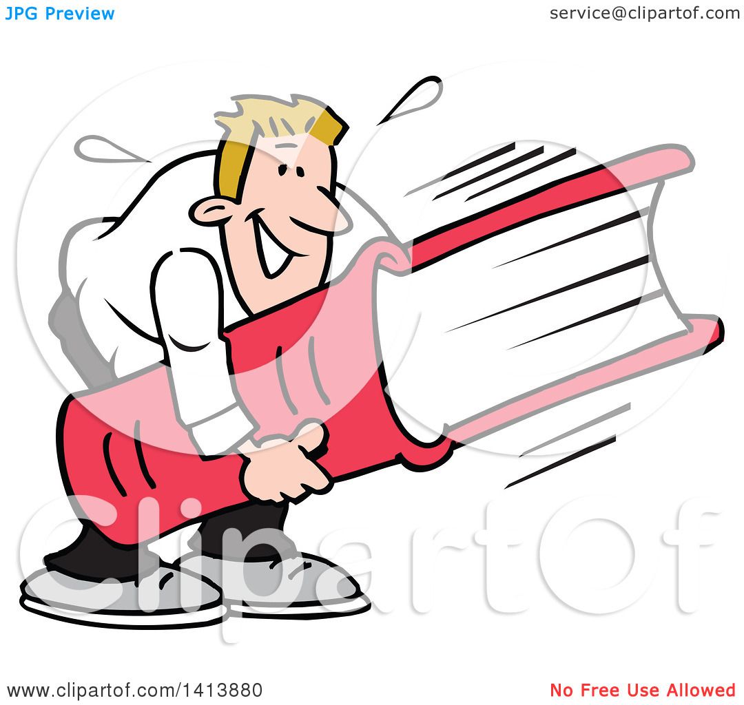 1080x1024 Clipart Of A Cartoon Caucasian Man Smiling And Carrying A Huge