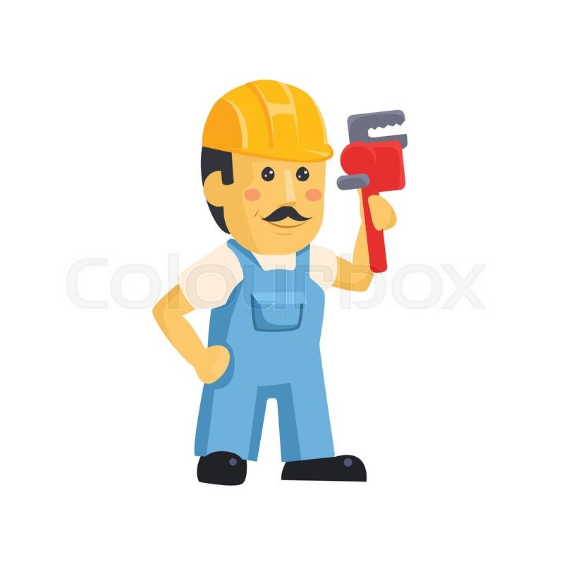 800x800 Vector Clipart Picture Of A Male Mechanic Cartoon Character