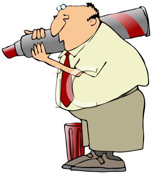 306x350 Cartoon Of A Businessman Holding A Huge Marking Pen