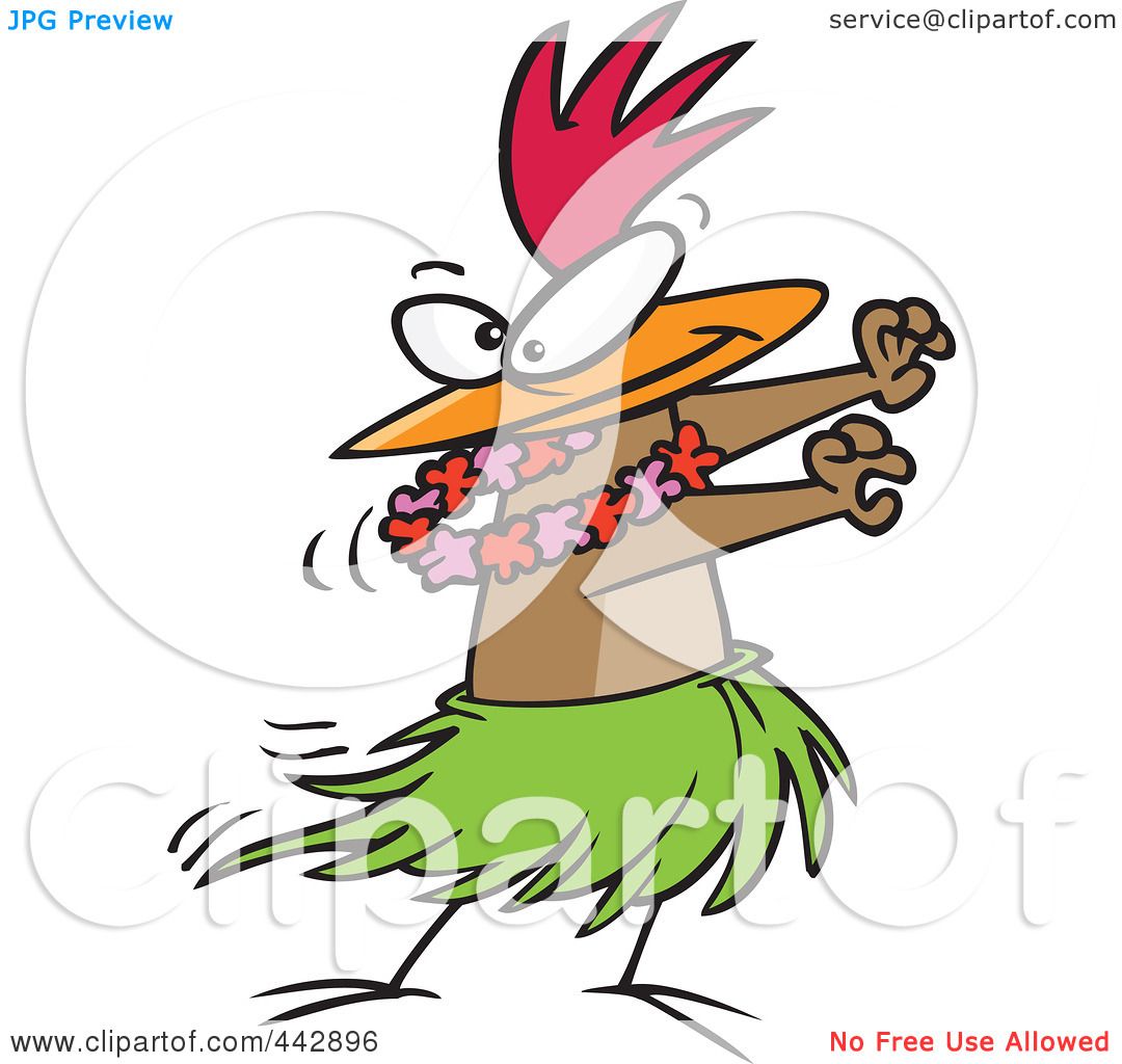 1080x1024 Royalty Free (Rf) Clip Art Illustration Of A Cartoon Chicken Hula