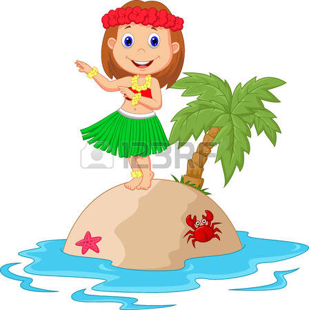 448x450 Hawaiian Girl Cartoon Clip Art Cute Cartoon Girl Dancing Hula