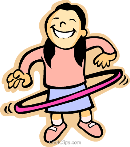 423x480 Little Girl With A Hula Hoop Royalty Free Vector Clip Art