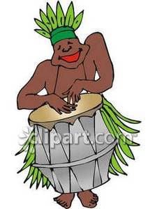 225x300 Black Man Hula Dancing While Playing The Drums