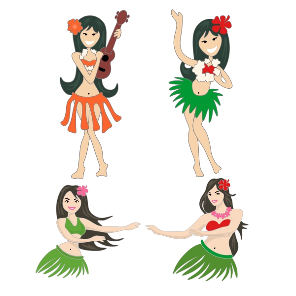 600x600 Hula Dancer Cuttable Design
