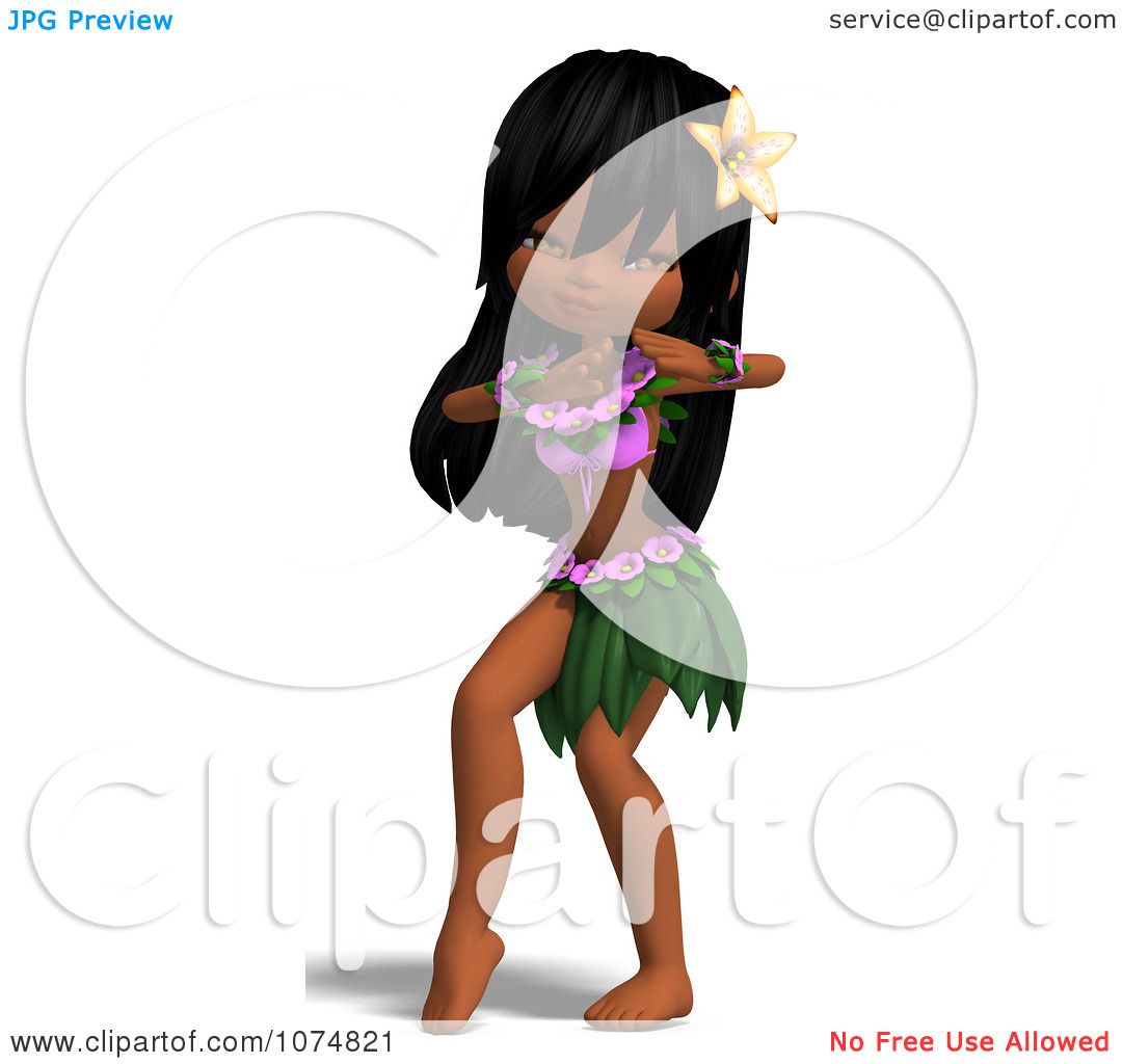 1080x1024 Clipart 3d Hula Dancer Girl 3