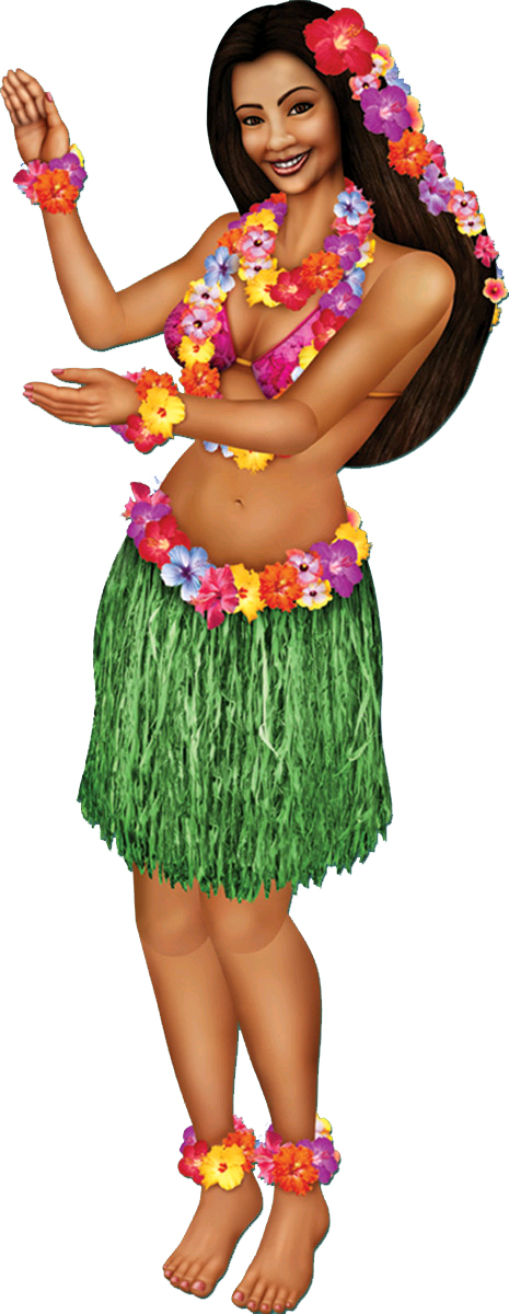 465x1200 Hawaiian Hula Girl Clipart