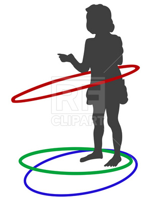 300x400 Silhouette Of Girl Playing With Hoops Royalty Free Vector Clip Art