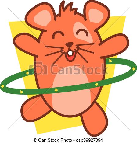 449x470 Hamster Playing Hula Hoops Vector Art Illustration Eps Vectors