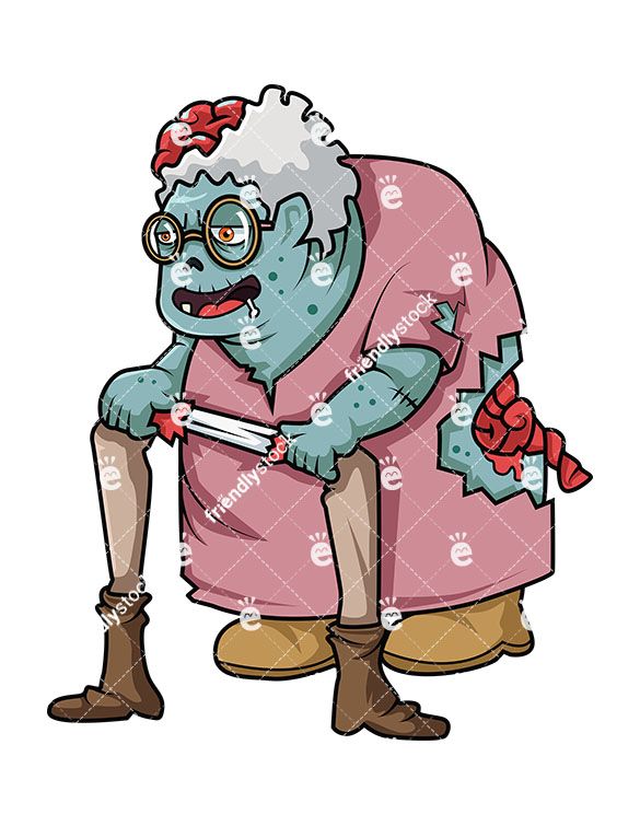 585x755 Old Lady Zombie Vector Cartoon Clipart Human Leg, Zombie Clipart