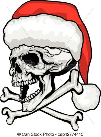 348x470 Christmas Skull Grunge.vintage Design T Shirts Vector Clip Art