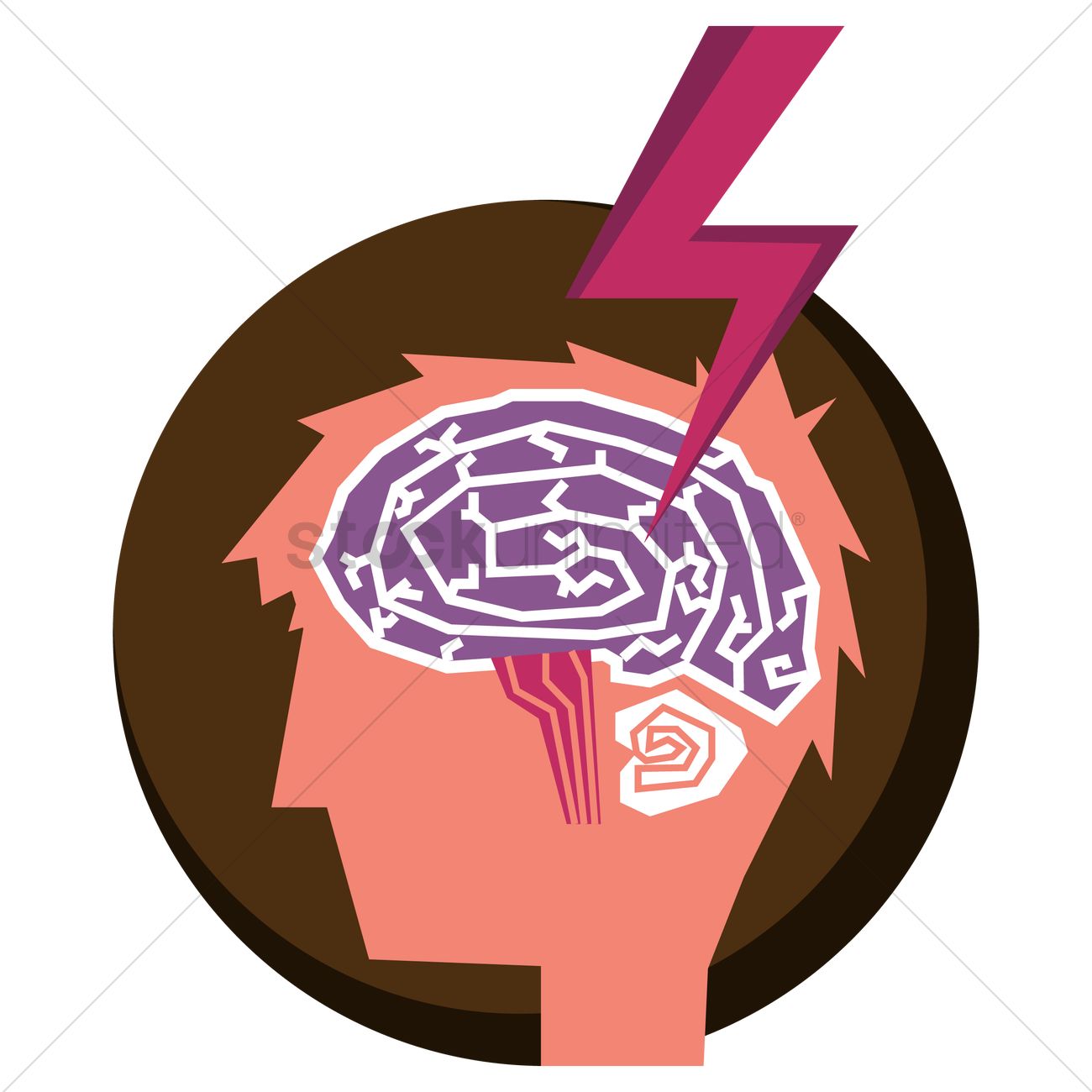 1300x1300 Free Lightning Bolt In A Human Brain Vector Image