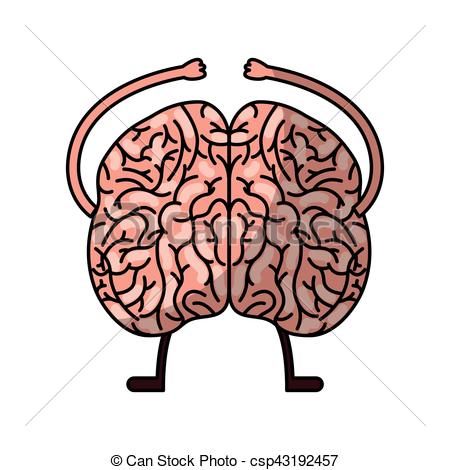 450x470 Brain Human Kawaii Character Vector Illustration Design Clipart