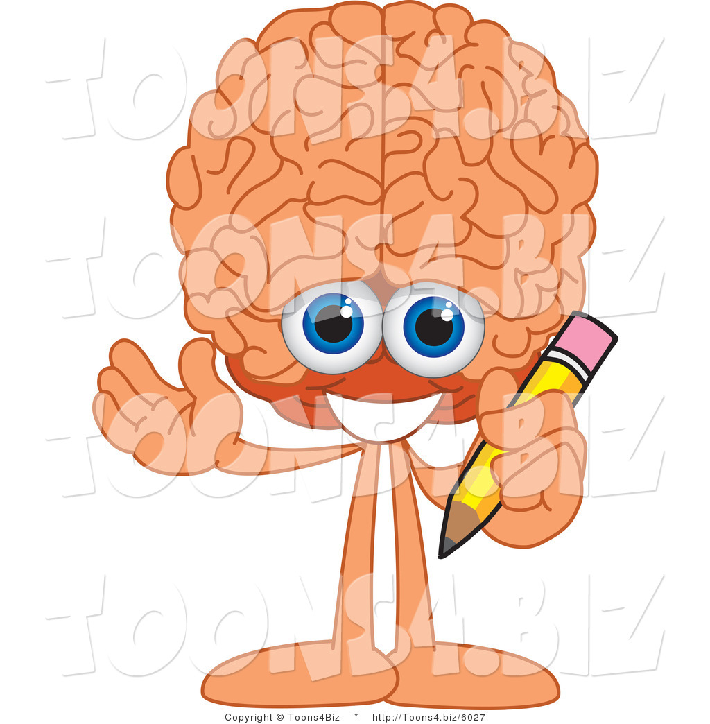 1024x1044 Vector Illustration Of Cartoon Human Brain Mascot Holding