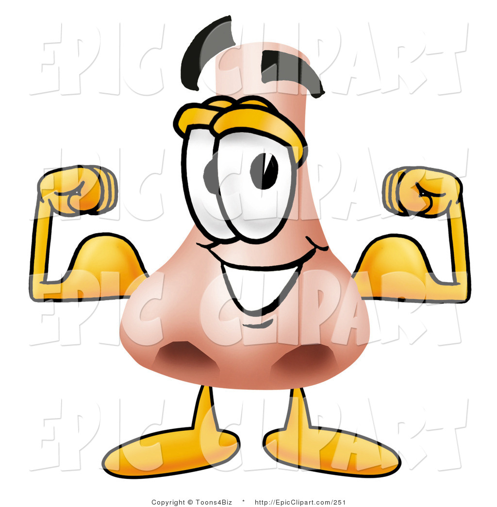 1024x1044 Clip Art Of A Human Nose Mascot Cartoon Character Flexing His Arm