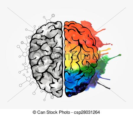 450x388 Creative Concept Of The Human Brain. Vector Illustration Clip Art