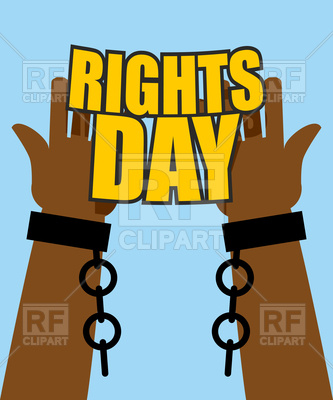 333x400 Human Rights Day. Hands Free From Chains. Royalty Free Vector Clip
