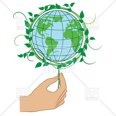 400x400 Human Hand Holding The Green Planet Earth, Ecology Concept Royalty