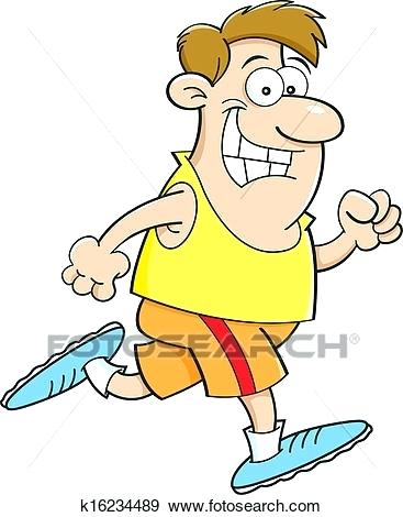 367x470 Person Running Clip Art Cartoon Illustration Of A Man Running