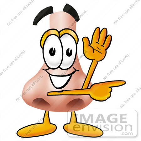 450x450 Clip Art Graphic Of A Human Nose Cartoon Character Waving