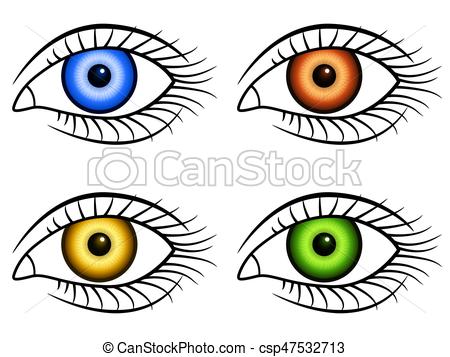 450x357 Human Eye Icons. Illustration Of The Human Eyes Icon Set Vector