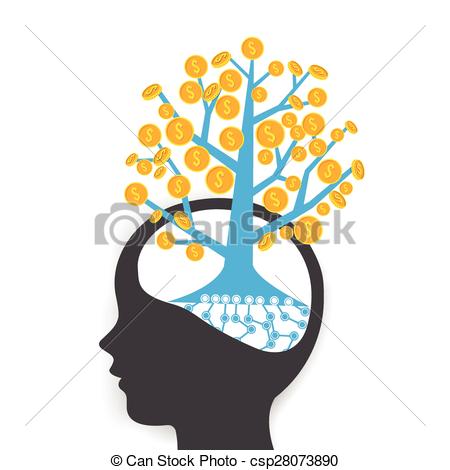 450x470 Money Coin Tree Growing O Human Head, Business Concept Think