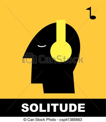 411x470 Solitude. Me Time. Human Head With Headphones Set. Introvert Clip