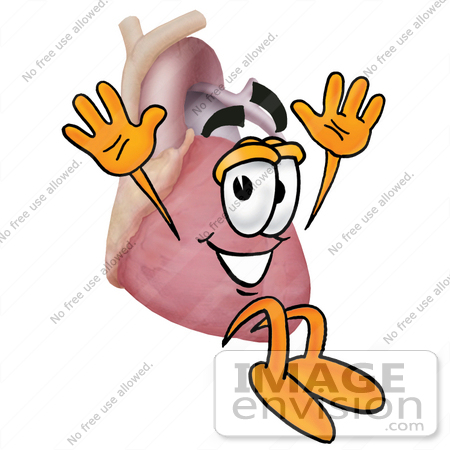 450x450 Clip Art Graphic Of A Human Heart Cartoon Character Jumping