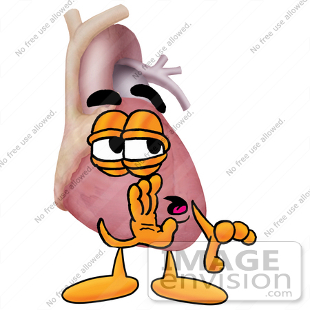450x450 Clip Art Graphic Of A Human Heart Cartoon Character Whispering