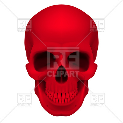 400x400 Realistic Red Human Skull Royalty Free Vector Clip Art Image