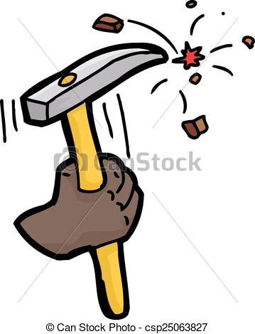 359x470 Isolated Hand And Chisel. Isolated Close Up Of Cartoon Hand