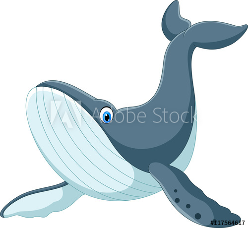 500x460 Happy Blue Whale Cartoon