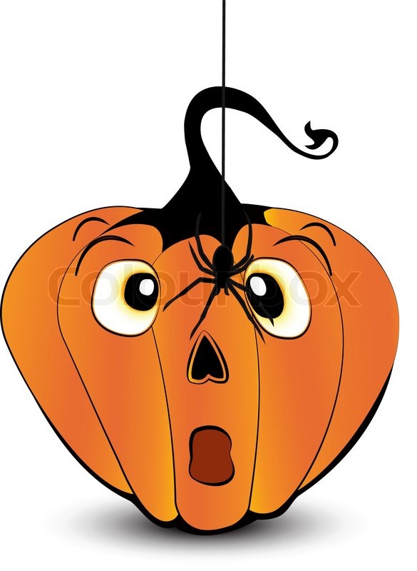 585x800 Pumpkin Spider Clipart