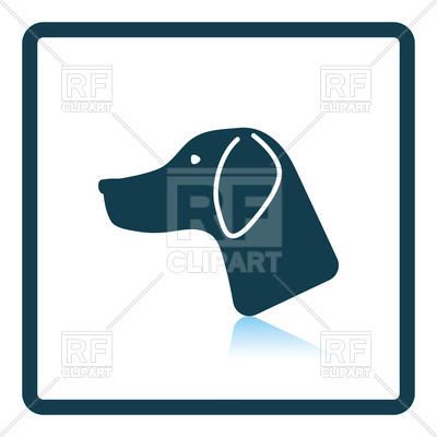 400x400 Shadow Reflection Design Of Hunting Dog Head Icon Royalty Free