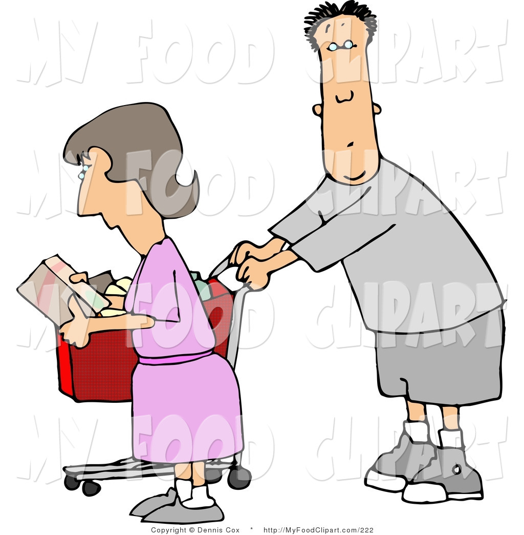 1024x1044 Food Clip Art Of A Husband And Wife Going Grocery Shopping By