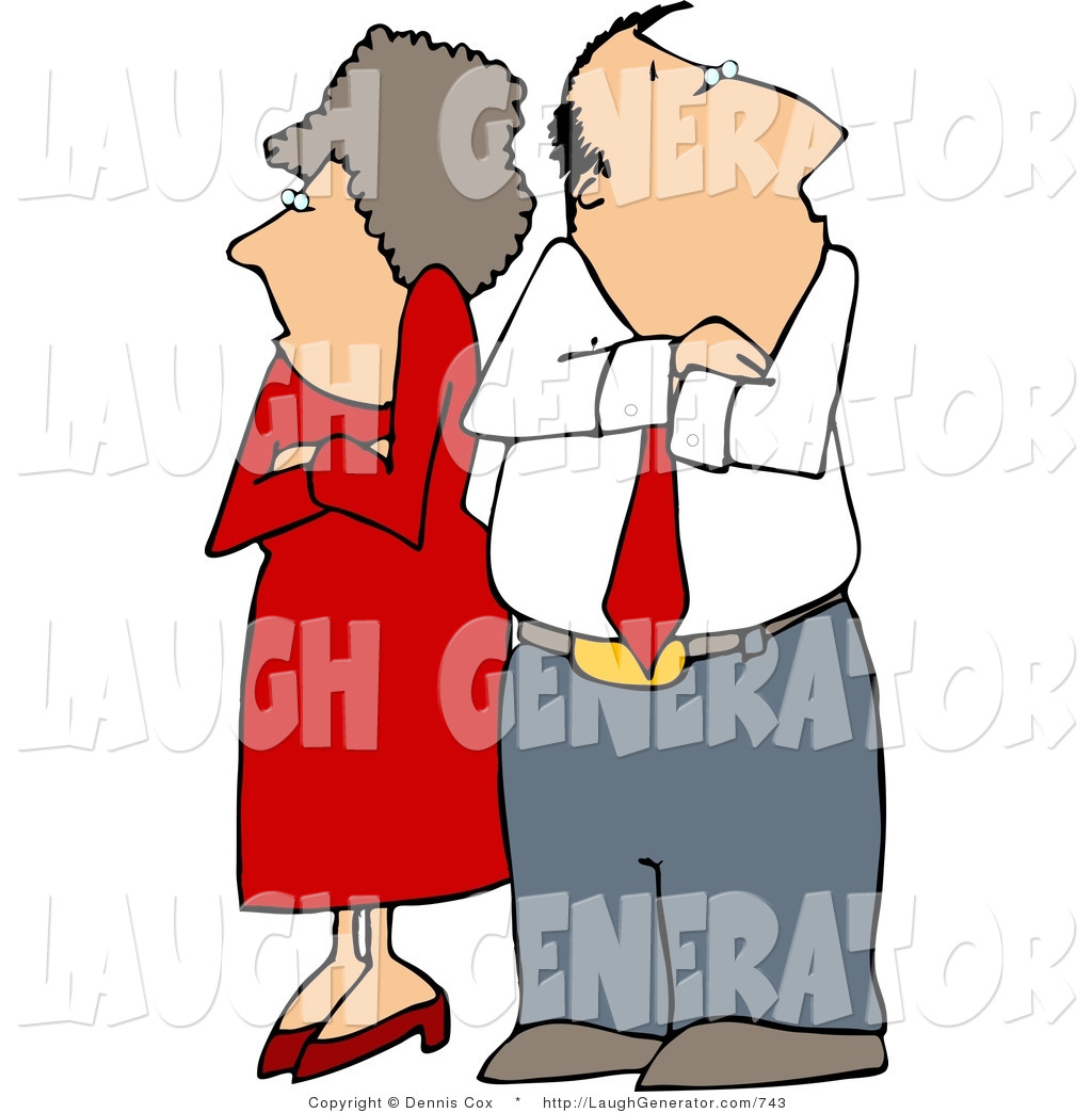 1024x1044 Humorous Clip Art Of A Fighting Couple (Husband And Wife) Standing