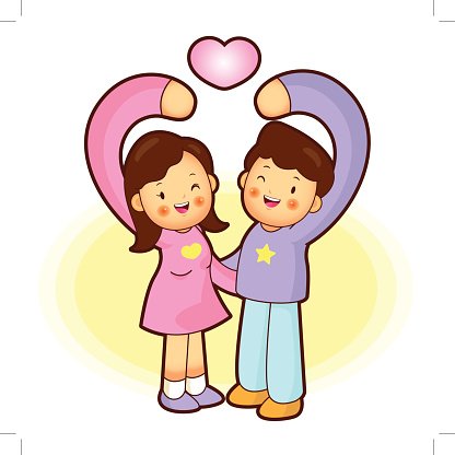 416x416 Husband And Wife Mascot Love Home And Family Premium Clipart