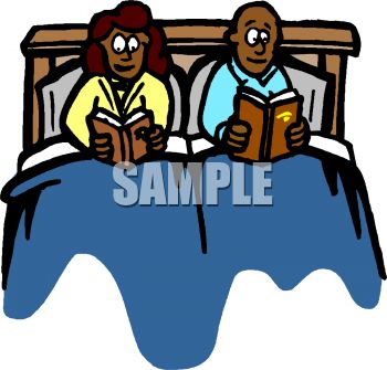 350x335 Husband And Wife Reading In Bed