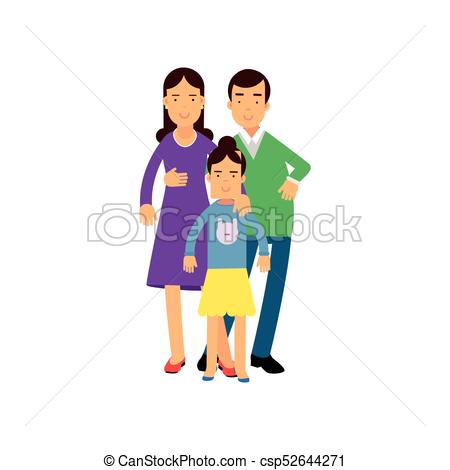 450x470 Young Parents Posing With Their Daughter, Husband And Wife