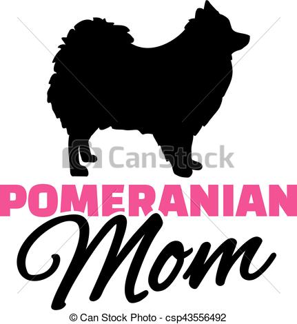 431x470 Pomeranian Mom With Dog Silhouette Eps Vectors
